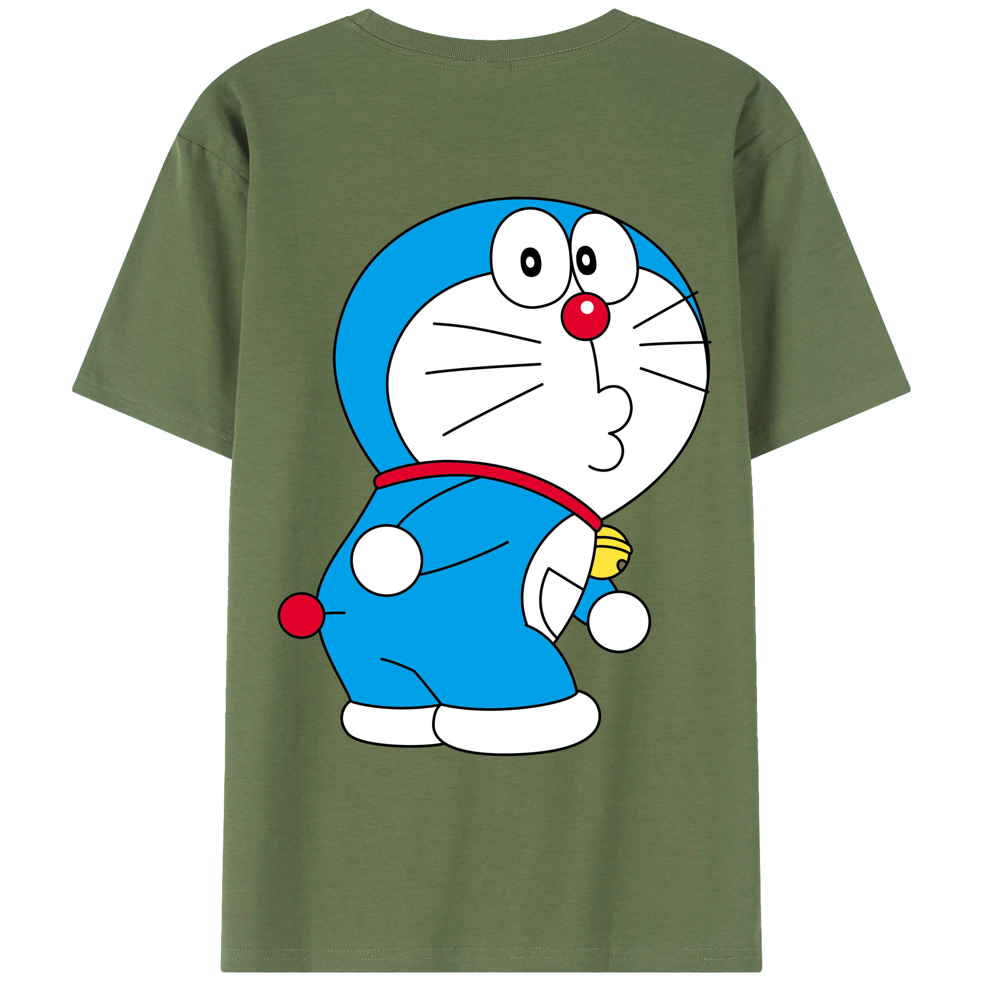 （画像用） ドラえもん Doraemon 綿100％ メンズ半袖Tシャツ（バックプリント） 通気性